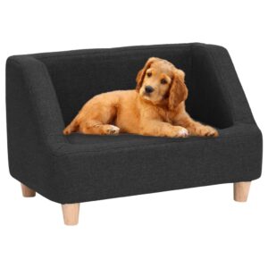 vidaXL Hundesofa svart 60x37x39 cm lin