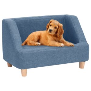 vidaXL Hundesofa blå 60x37x39 cm lin