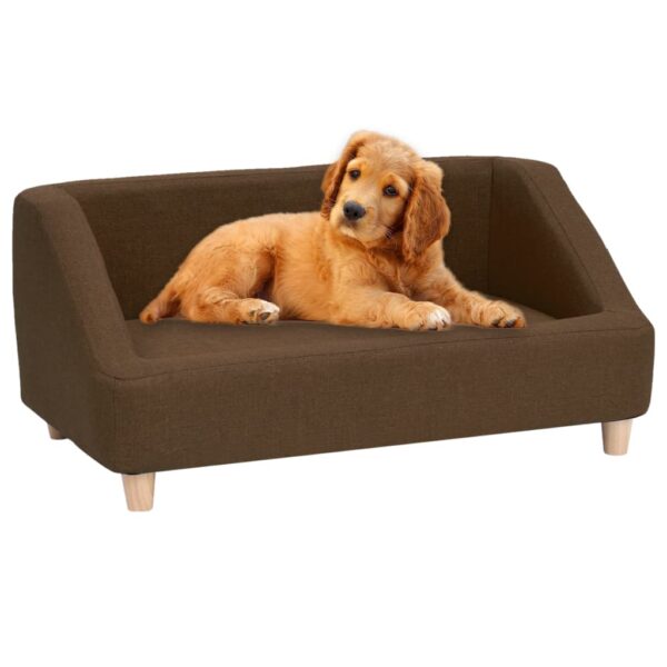 vidaXL Hundesofa brun 85x50x39 cm lin