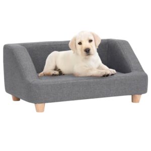 vidaXL Hundesofa grå 95x63x39 cm lin