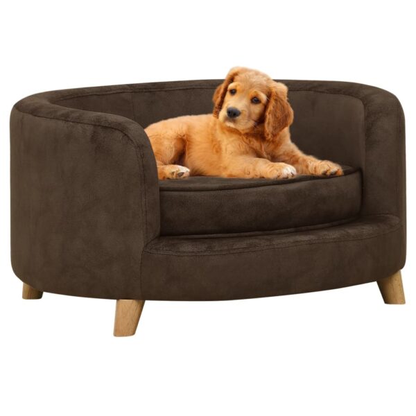 vidaXL Hundesofa brun 69x69x36 cm plysj