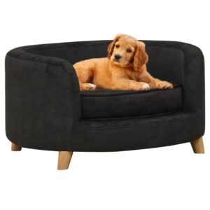 vidaXL Hundesofa svart 69x69x36 cm plysj