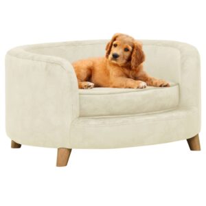 vidaXL Hundesofa kremhvit 69x69x36 cm plysj