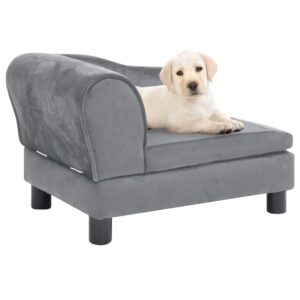 vidaXL Hundesofa grå 57x34x36 cm plysj