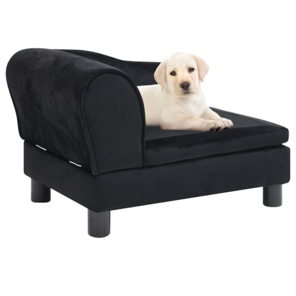 vidaXL Hundesofa svart 57x34x36 cm plysj