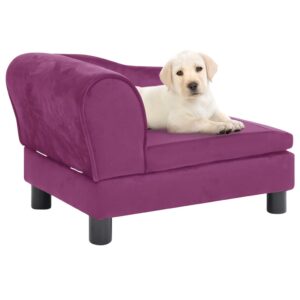 vidaXL Hundesofa burgunder 57x34x36 cm plysj