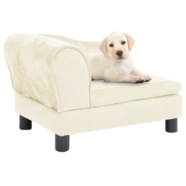 vidaXL Hundesofa kremhvit 57x34x36 cm plysj