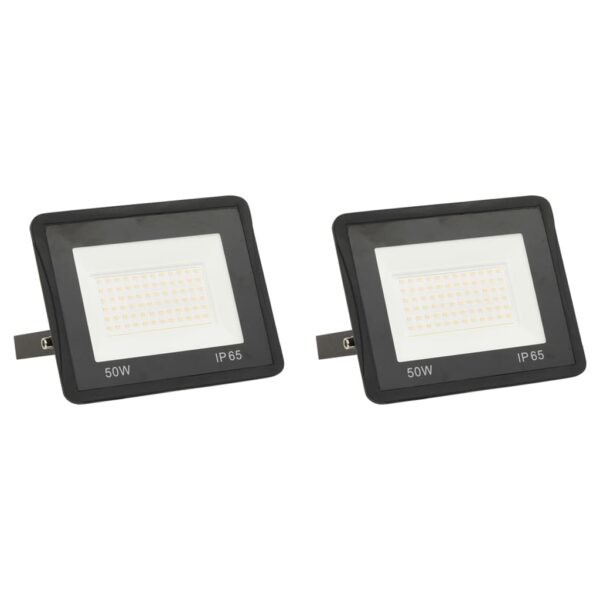 vidaXL LED-flomlys 2 stk 50 W varmhvit