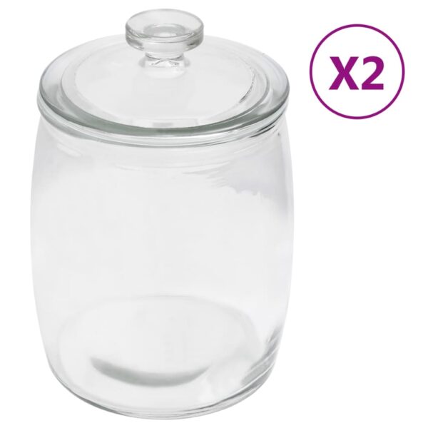 vidaXL Glasskrukker med lokk 2 stk 2000 ml