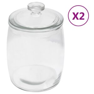 vidaXL Glasskrukker med lokk 2 stk 3850 ml