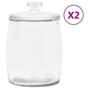 vidaXL Glasskrukker med lokk 2 stk 8000 ml