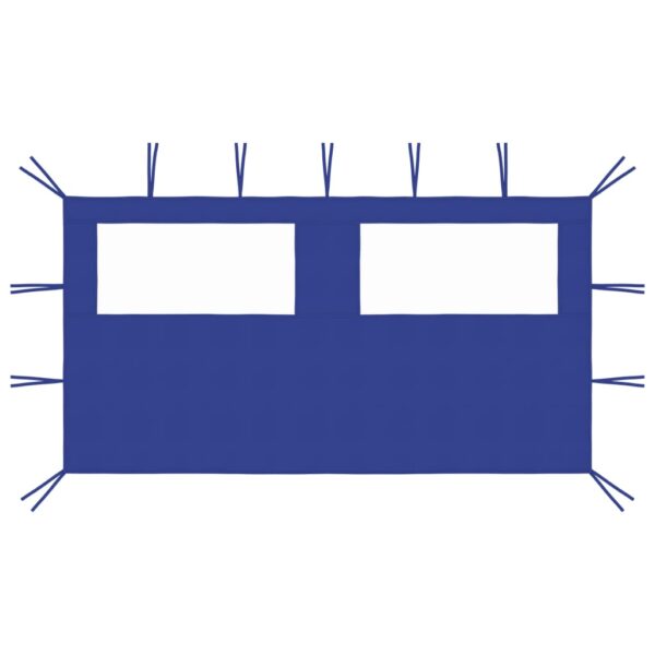vidaXL Sidevegg til paviljong med vinduer 4x2 m blå