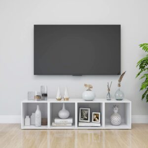 vidaXL TV-benker 4 stk hvit 37x35x37 cm konstruert tre