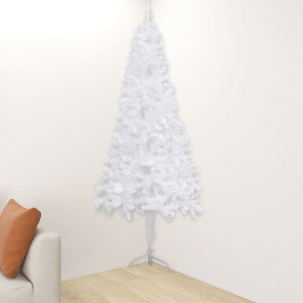 vidaXL Kunstig hjørnejuletre hvit 120 cm PVC