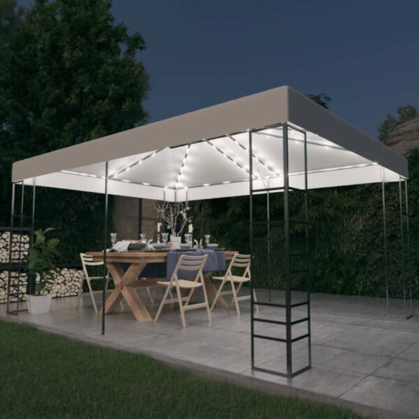 vidaXL Paviljong med LED-lysslynge 4x3x2