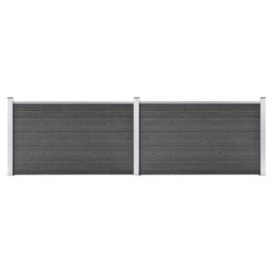 vidaXL Gjerdepanelsett WPC 353x105 cm svart