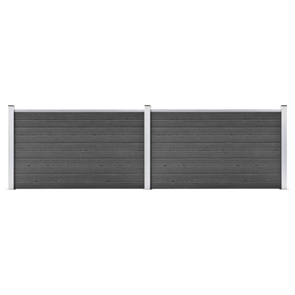 vidaXL Gjerdepanelsett WPC 353x105 cm svart