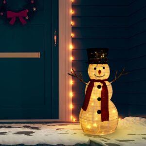 vidaXL Dekorativ snømannfigur med LED luksusstoff 60cm