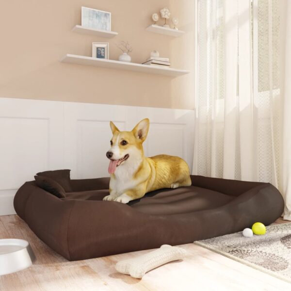 vidaXL Hundesofa med puter brun 135x110x23 cm oxford-stoff