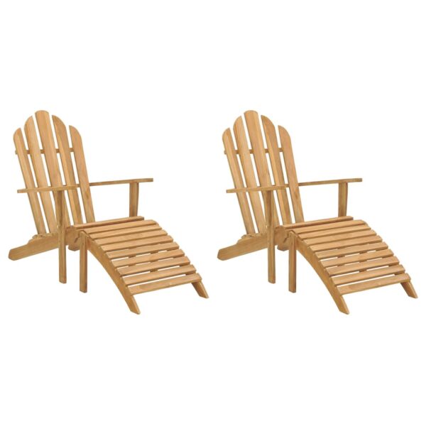 vidaXL Adirondack stoler med fotstøtter 2 stk heltre teak