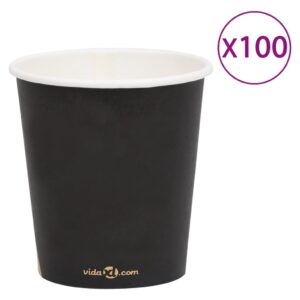 vidaXL Kaffepapirkopper 200 ml 100 stk svart