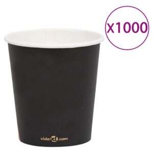 vidaXL Kaffepapirkopper 200 ml 1000 stk svart