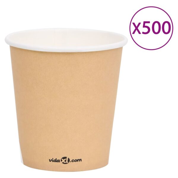 vidaXL Kaffepapirkopper 200 ml 500 stk brun