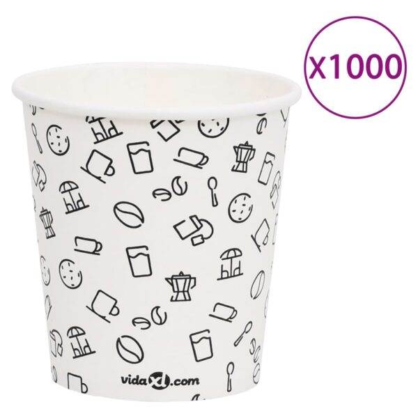 vidaXL Kaffepapirkopper 200 ml 1000 stk hvit og svart