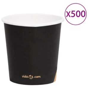 vidaXL Kaffepapirkopper 120 ml 500 stk svart