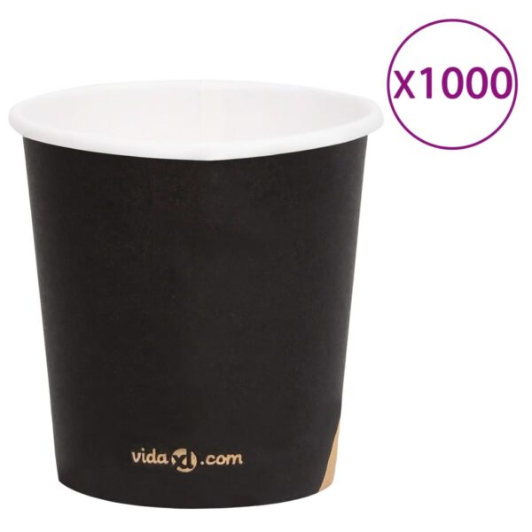 vidaXL Kaffepapirkopper 120 ml 1000 stk svart