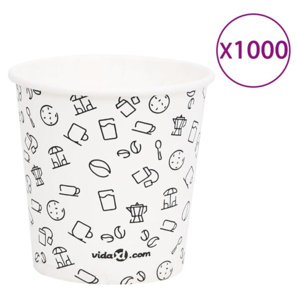 vidaXL Kaffepapirkopper 120 ml 1000 stk hvit og svart