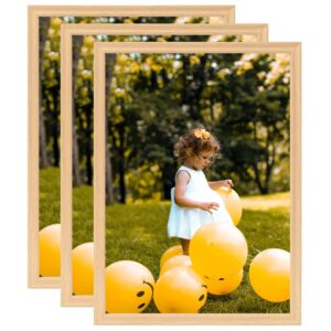 vidaXL Fotorammekollasje for vegg 3 stk lys eik 42x59