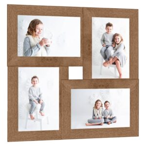 vidaXL Fotorammekollasj for 4x(10x15 cm) bilde lysebrun MDF