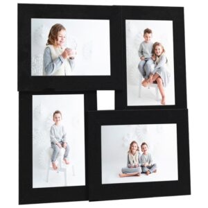 vidaXL Fotorammekollasj for 4x(10x15 cm) bilde svart MDF