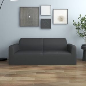 vidaXL 2-seters sofaovertrekk polyester antrasitt