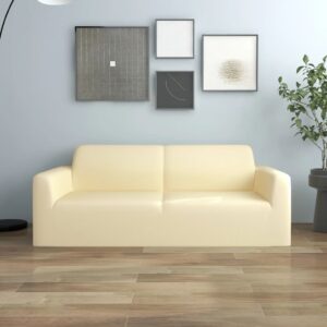 vidaXL 2-seters sofaovertrekk polyester kremhvit