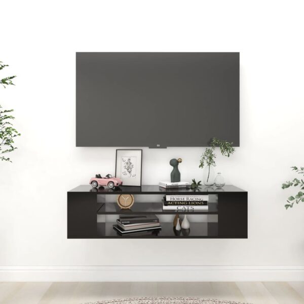 vidaXL Hengende TV-benk svart 100x30x26