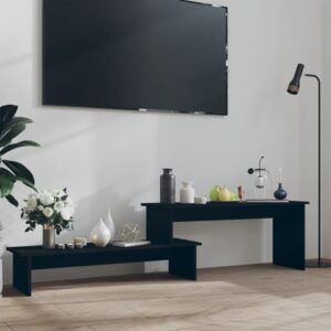 vidaXL TV-benk svart 180x30x43 cm konstruert tre