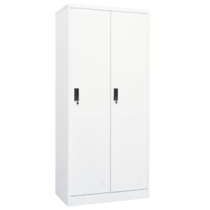 vidaXL Garderobe hvit 80x50x180 cm stål