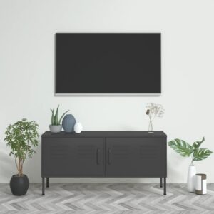 vidaXL TV-benk antrasitt 105x35x50 cm stål