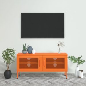 vidaXL TV-benk oransje 105x35x50 cm stål