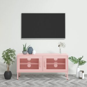 vidaXL TV-benk rosa 105x35x50 cm stål