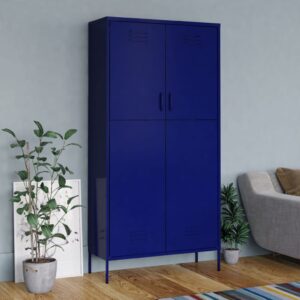 vidaXL Garderobe marineblå 90x50x180 cm stål