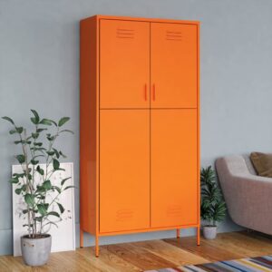 vidaXL Garderobe oransje 90x50x180 cm stål