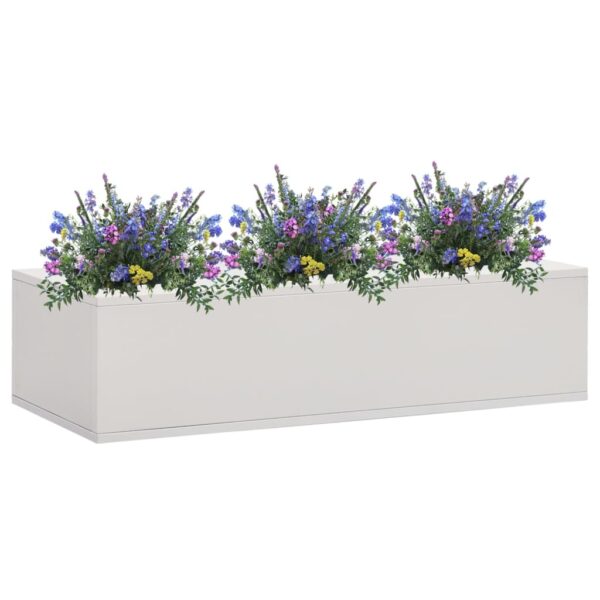 vidaXL Blomsterkasse for kontor lysegrå 90x40x23 cm stål