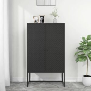 vidaXL Highboard svart 80x35x135 cm stål