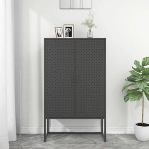 vidaXL Highboard antrasitt 80x35x135 cm stål