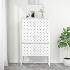 vidaXL Highboard hvit 80x35x135 cm stål