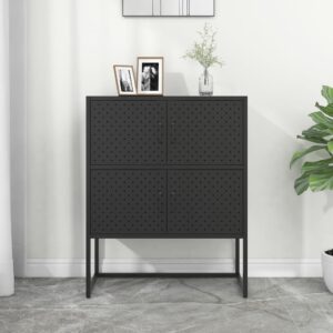 vidaXL Highboard svart 80x35x100 cm stål