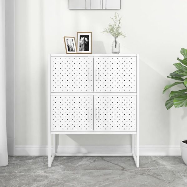 vidaXL Highboard hvit 80x35x100 cm stål